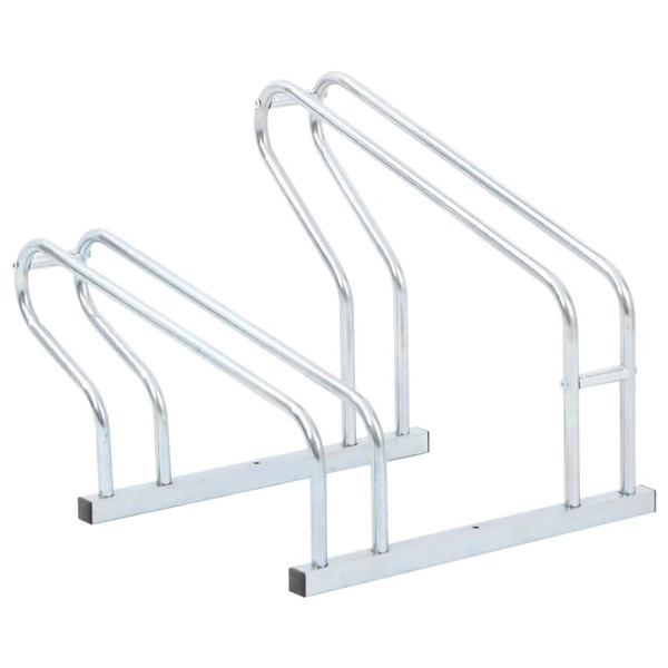 Bicycle Stand for 2 Bikes Floor Freestanding Galvanized Steel A949-4005573