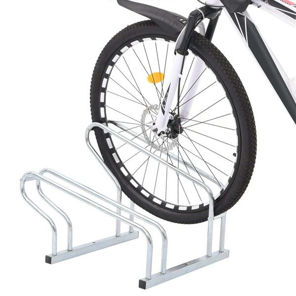 Bicycle Stand for 2 Bikes Floor Freestanding Galvanized Steel A949-4005573
