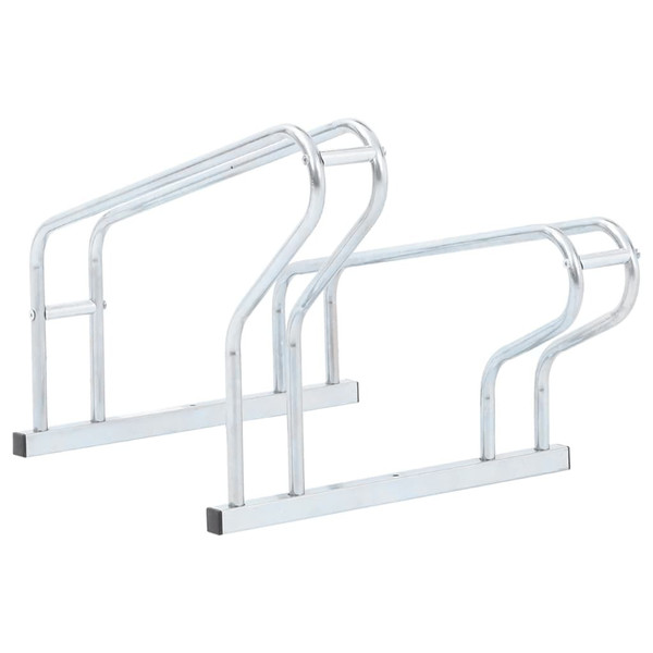 Bicycle Stand for 2 Bikes Floor Freestanding Galvanized Steel A949-4005573