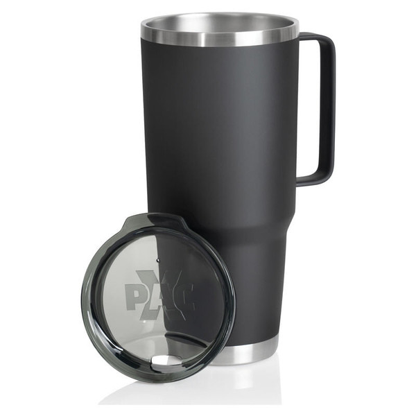 64oz Black Double Vacuum Wall Tumbler With Handle and Lid Q147-KTXTUM64HBLK