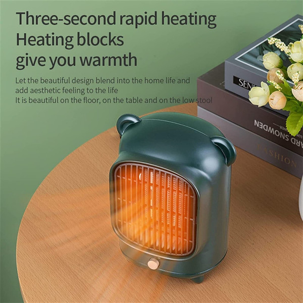 Electric Heater Lightweight Portable 30db Low Noise Flame Retardant Space Heater for Bedroom Living K484-PHO_0X5ZEB5I