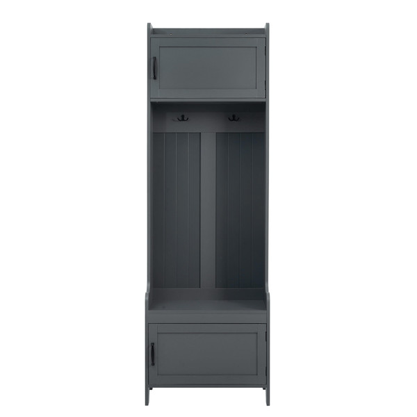 US Modern Style Hall Tree With Drawer Metal Hooks Easy Assembly Hallway Coat Rack For Hallway Livin K484-PHO_11XGA2NB_US