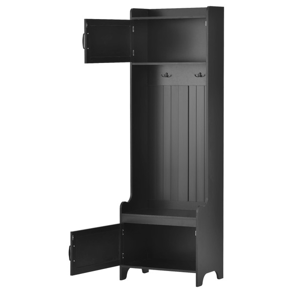 US Modern Style Hall Tree With Drawer Metal Hooks Easy Assembly Hallway Coat Rack For Hallway Livin K484-PHO_11XGA2NB_US