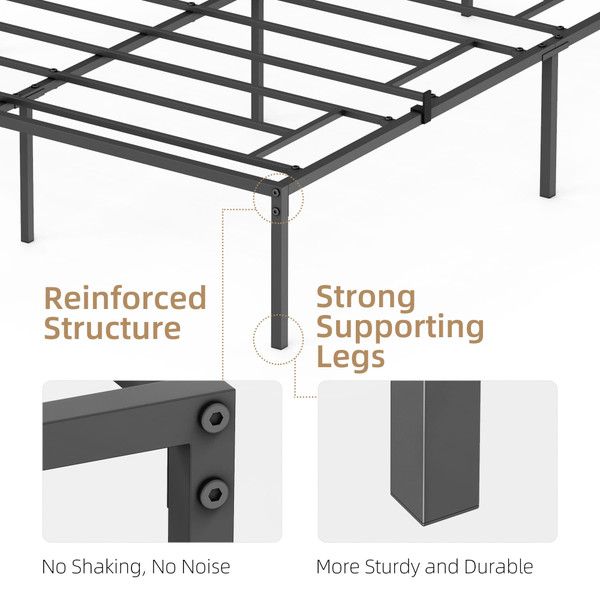 US IDEALHOUSE Queen Metal Platform Bed Frame with Sturdy Steel Bed Slats,Mattress Foundation No Box K484-PHO_0PU08V7V_US