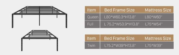 US IDEALHOUSE Queen Metal Platform Bed Frame with Sturdy Steel Bed Slats,Mattress Foundation No Box K484-PHO_0PU08V7V_US