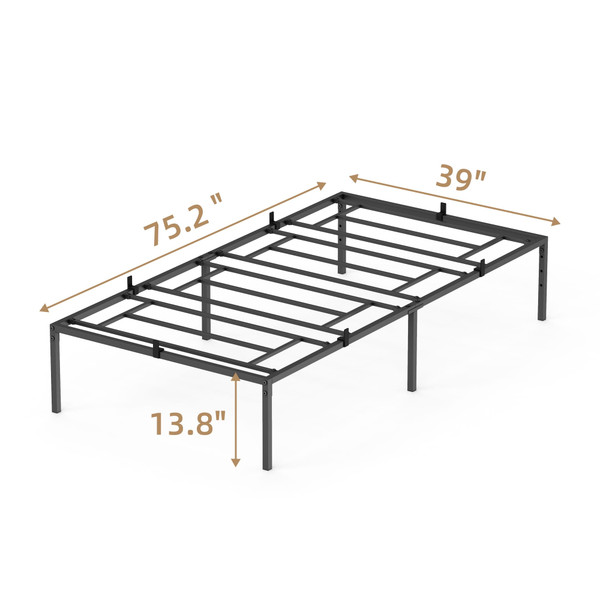 US IDEALHOUSE Twin Metal Platform Bed Frame with Sturdy Steel Bed Slats,Mattress Foundation No Box  K484-PHO_0PU0DX0G_US