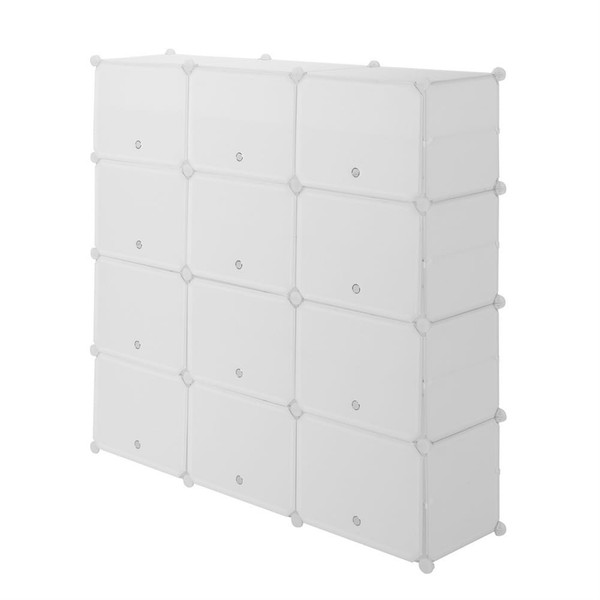 US 7-tier 21 Grids Storage Shoe Cabinet Shoe Rack Organizer White K484-PHO_0WHK93CX_US