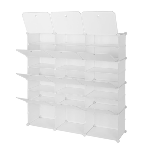 US 7-tier 21 Grids Storage Shoe Cabinet Shoe Rack Organizer White K484-PHO_0WHK93CX_US