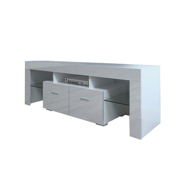 US Rgb Led Tv Stand  Cabinet Modern With 2 Storage Drawer For Living Room As shown K484-PHO_0QBR1D0V_US