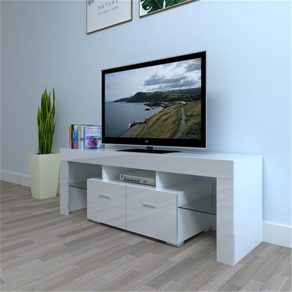 US Rgb Led Tv Stand  Cabinet Modern With 2 Storage Drawer For Living Room As shown K484-PHO_0QBR1D0V_US