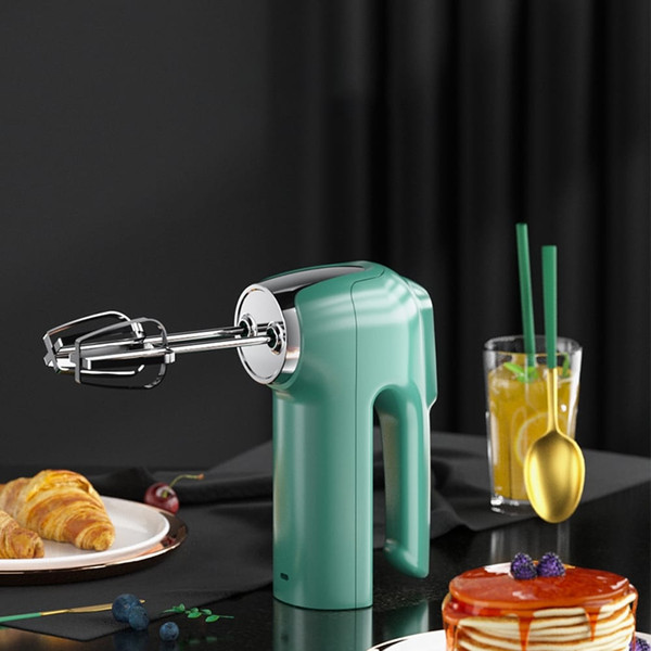 Double-head Egg Beater Usb Charging 3-speed Adjustable Kitchen Baking Mixer Food Blender Green K484-PHO_0X2LQOYM
