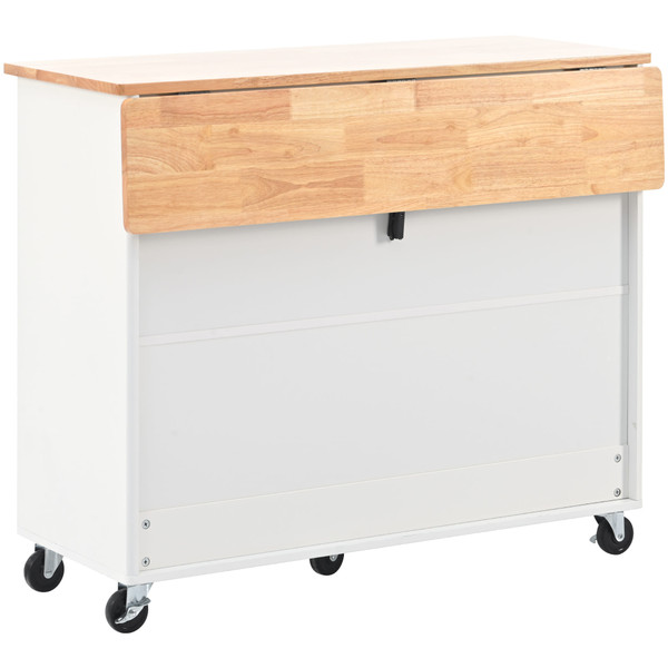 US Rolling Kitchen Island With Storage Drawer Adjustable Shelf Sliding Glass Door Cabinet With LED  K484-PHO_11MG6G7P_US