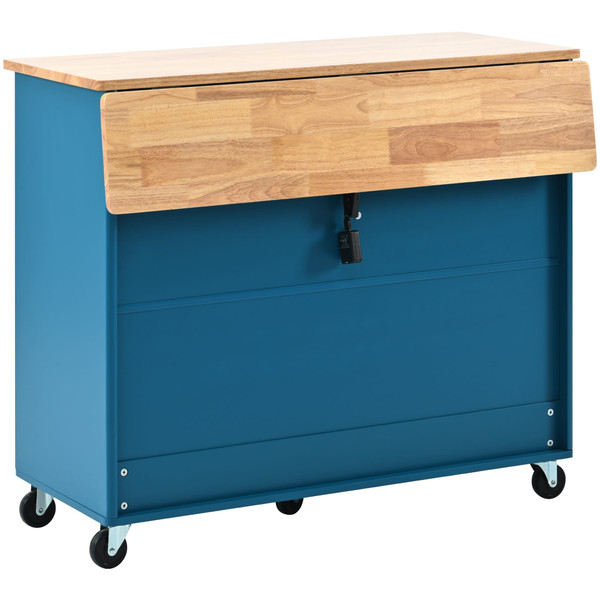 US Rolling Kitchen Island With Storage Drawer Adjustable Shelf Sliding Glass Door Cabinet With LED  K484-PHO_11MG6G7P_US