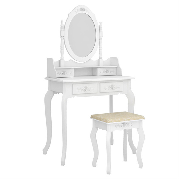 Us Mirror Dresser Mdf Solid Wood Modern Concise 4-drawer White K484-PHO_0VJ4YA4Q_US