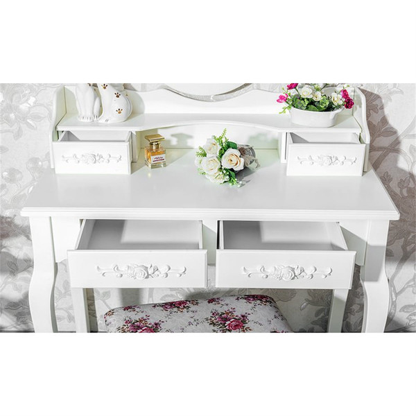 Us Mirror Dresser Mdf Solid Wood Modern Concise 4-drawer White K484-PHO_0VJ4YA4Q_US