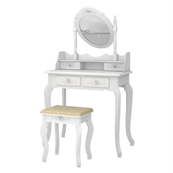 Us Mirror Dresser Mdf Solid Wood Modern Concise 4-drawer White K484-PHO_0VJ4YA4Q_US