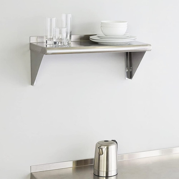 US Stainless Steel Wall Shelf 110 Lbs Load Heavy Duty Wall Mount Shelving For Kitchen Restaurant La K484-PHO_0WMCC9CQ_US