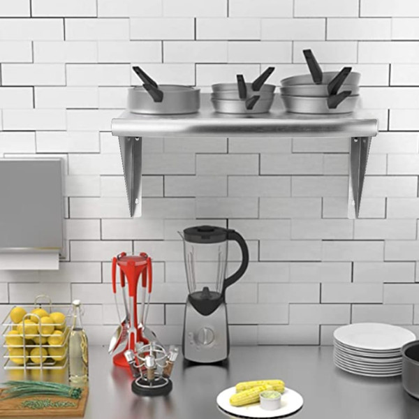 US Stainless Steel Wall Shelf 110 Lbs Load Heavy Duty Wall Mount Shelving For Kitchen Restaurant La K484-PHO_0WMCC9CQ_US