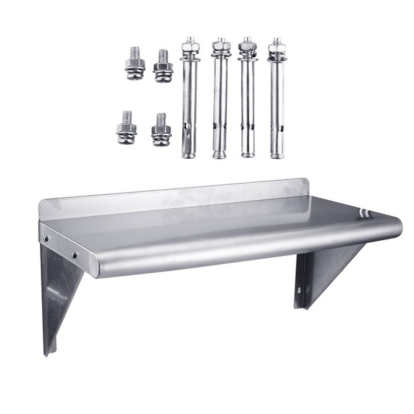 US Stainless Steel Wall Shelf 110 Lbs Load Heavy Duty Wall Mount Shelving For Kitchen Restaurant La K484-PHO_0WMCC9CQ_US