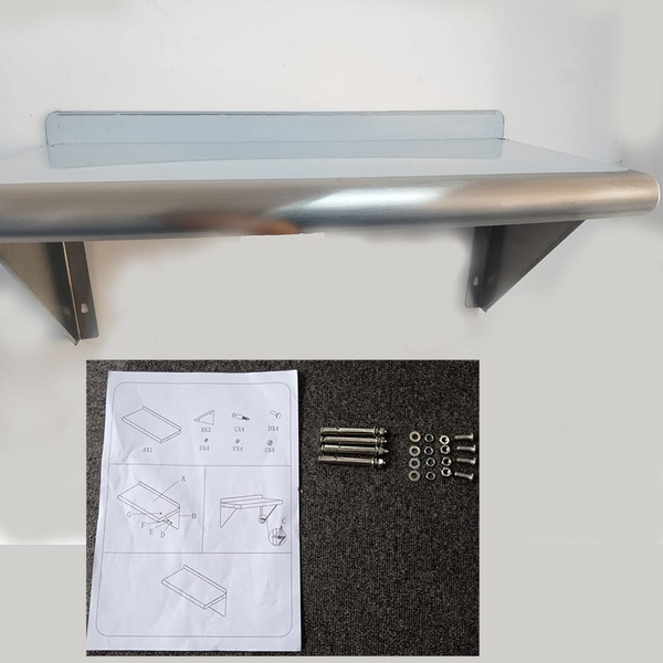 US Stainless Steel Wall Shelf 110 Lbs Load Heavy Duty Wall Mount Shelving For Kitchen Restaurant La K484-PHO_0WMCPSE0_US
