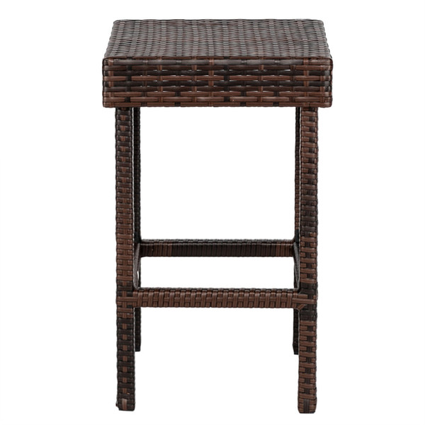 US 4pcs Rattan Stool Iron Frame Multifunctional Backless Retro Bar Chair 38x38x61cm N003 brown grad K484-PHO_0V9GC6K9_US