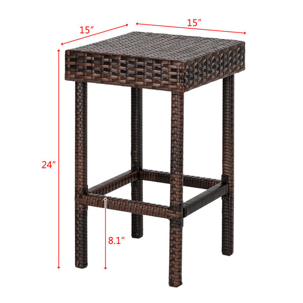 US 4pcs Rattan Stool Iron Frame Multifunctional Backless Retro Bar Chair 38x38x61cm N003 brown grad K484-PHO_0V9GC6K9_US