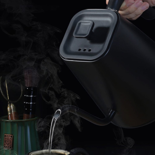 1L Electric Gooseneck Kettle Teapot with Stainless Steel Inner Liner and Cover, Hot Water Boiler He K484-FQZDN_ITCWSG11