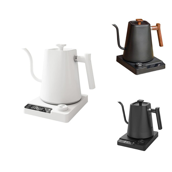 1L Electric Gooseneck Kettle Teapot with Stainless Steel Inner Liner and Cover, Hot Water Boiler He K484-FQZDN_ITCWSG11