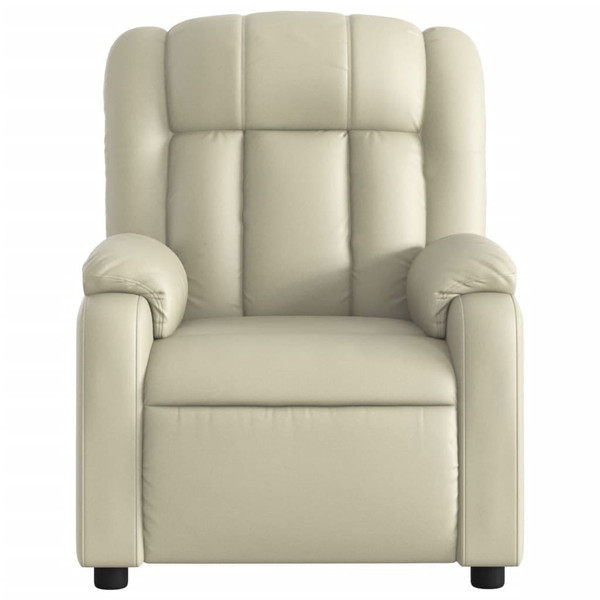 Electric Massage Recliner Chair Cream Faux Leather A949-3206244