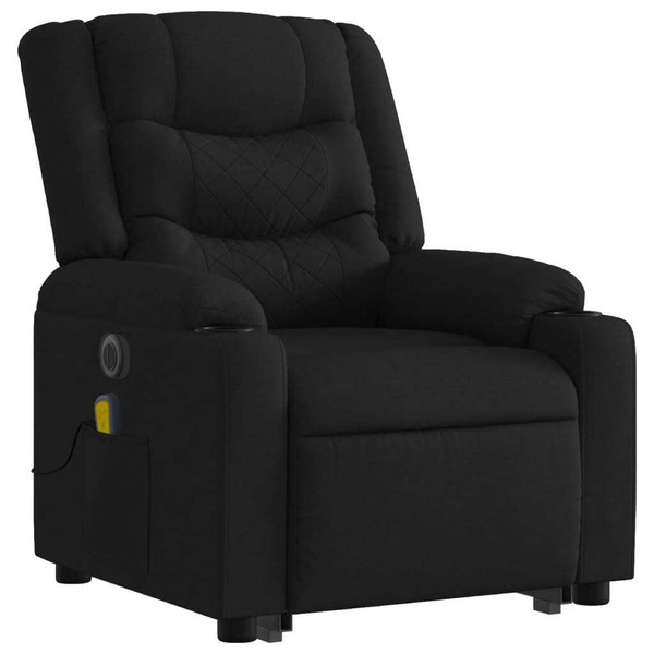 Electric Stand up Massage Recliner Chair Black Fabric A949-3206902