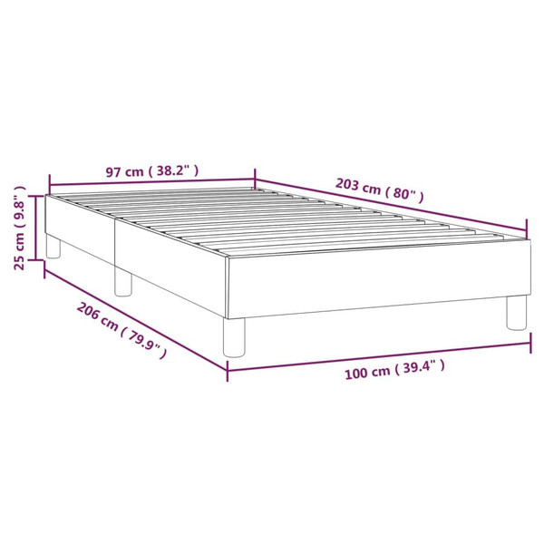 Box Spring Bed Frame Light Gray Twin XL Velvet (US Only) A949-3120799