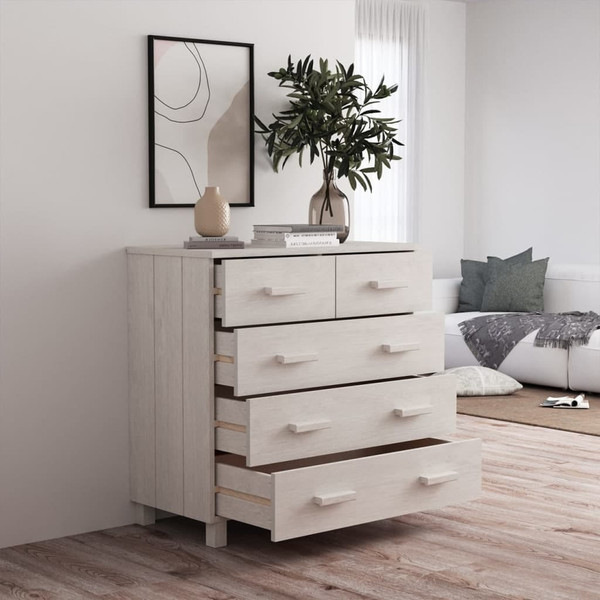Sideboard HAMAR White 31.1"x15.7"x31.5" Solid Wood Pine A949-340421