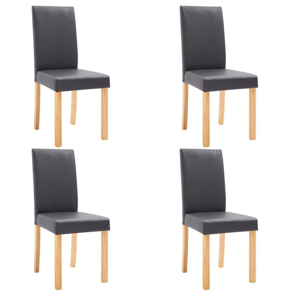 Dining Chairs 4 pcs Gray Faux Leather A949-249209