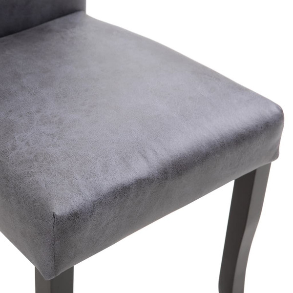 Dining Chairs 2 pcs Gray Faux Suede Leather A949-249292