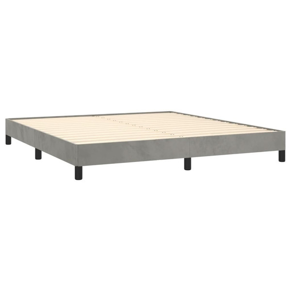 Bed Frame without Mattress Light Gray 76"x79.9" King Velvet A949-347012