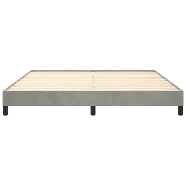 Bed Frame without Mattress Light Gray 76"x79.9" King Velvet A949-347012
