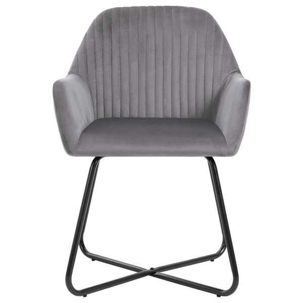 Dining Chairs 6 pcs Gray Velvet A949-277010