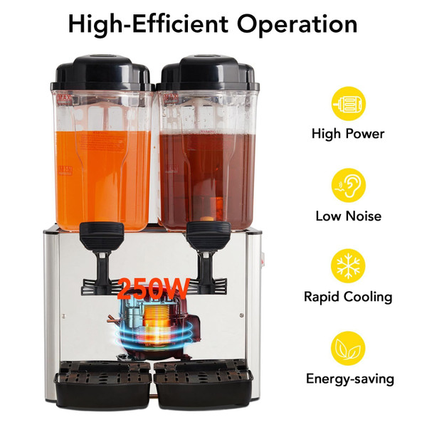 US GARVEE 36L Commercial Beverage Dispenser Food Grade Material Stainless Steel Slushy Machine K484-PHO_0YIFX8S4_US