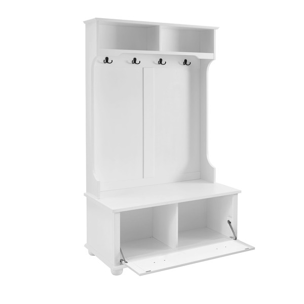 US Entryway Hall Tree With Storage Bench Open Shelves Coat Rack Hooks Shoe Cabinet For Hallway Entr K484-PHO_123II15W_US