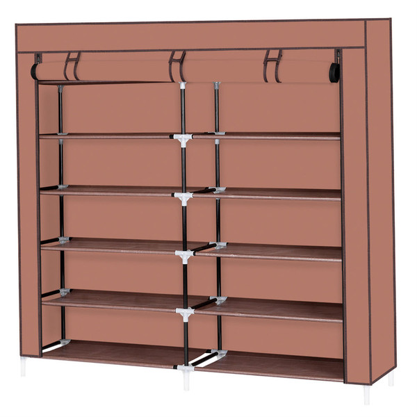 US 7-layer 14-grid Shoe  Cabinet Household Oragnizer Door Court Storage Container Brown K484-PHO_0TJFI3C0_US