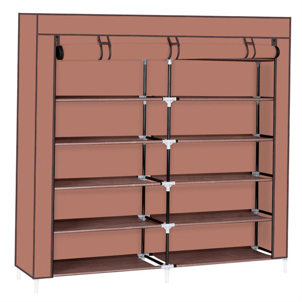 US 7-layer 14-grid Shoe  Cabinet Household Oragnizer Door Court Storage Container Brown K484-PHO_0TJFI3C0_US