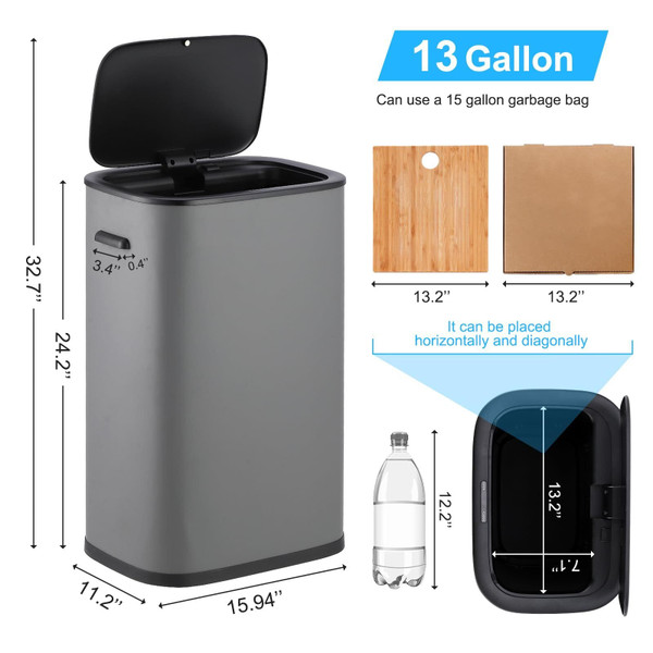 US GARVEE Automatic Trash Can with Lid 14.5 Gallon Smart Trash Can 55L Motion Sensor Trash Can K484-PHO_0YJWBGIU_US