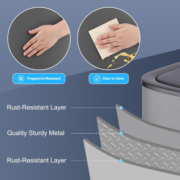 US GARVEE Automatic Trash Can with Lid 14.5 Gallon Smart Trash Can 55L Motion Sensor Trash Can K484-PHO_0YJWBGIU_US