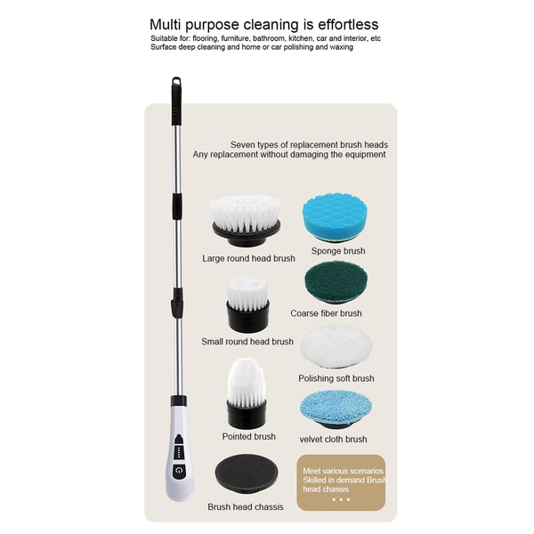 Electric Spin Scrubber, Electric Spin Brush With 7 Brush Heads, 3000mAh Rechargeable Battery, Type- K484-FQZDN_3A2F83LL