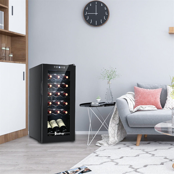 US ZOKOP 52L 18 Bottle Compressor Wine Cooler Cold Rolled Plate Black K484-PHO_0ROQGA7X_US