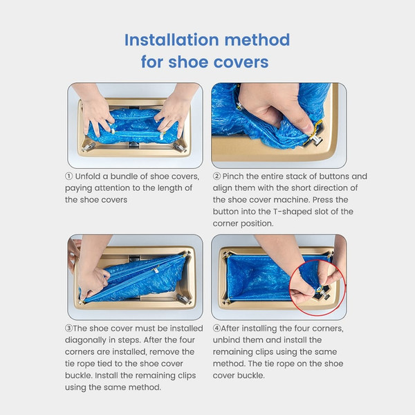 Automatic Shoe Cover Machine with Disposable Shoe Covers Automatic Shoe Cover Dispenser Gold Single K484-FQZIN_92UK9QNR