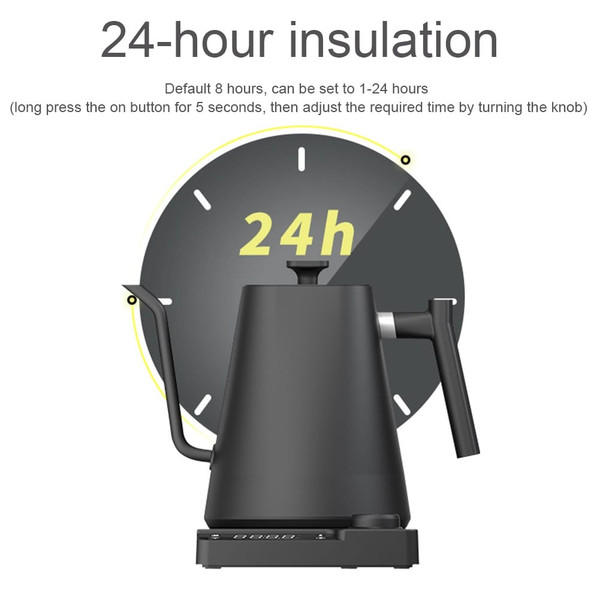 1L Electric Gooseneck Kettle Teapot with Stainless Steel Inner Liner and Cover, Hot Water Boiler He K484-FQZDN_ITCWSZ57