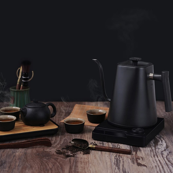 1L Electric Gooseneck Kettle Teapot with Stainless Steel Inner Liner and Cover, Hot Water Boiler He K484-FQZDN_ITCWSZ57