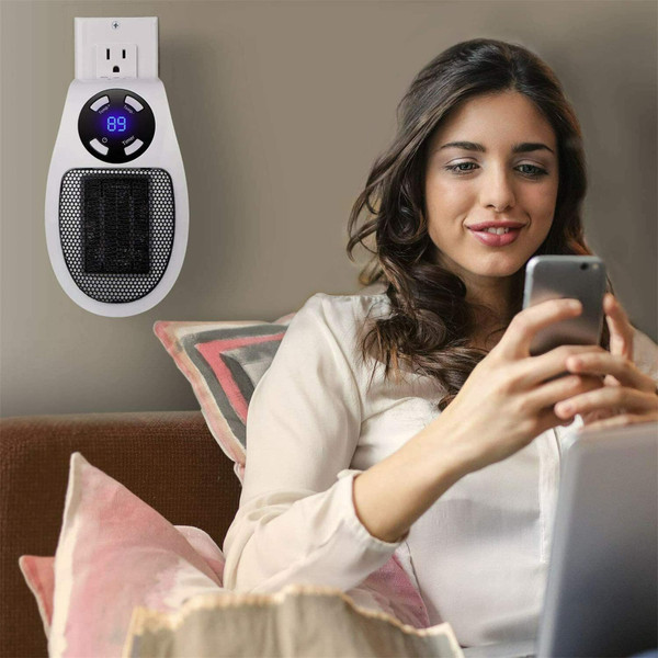 500w Portable Electric Heater Led Display Remote Control Household Radiator Warmer Machine with Tim K484-PHO_0X5VZKJA