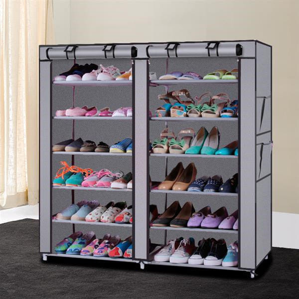 US Non-woven Shoe  Rack Organizer 6  Tier Storage Standing Shoes Shelves gray K484-PHO_0QFQXYAH_US